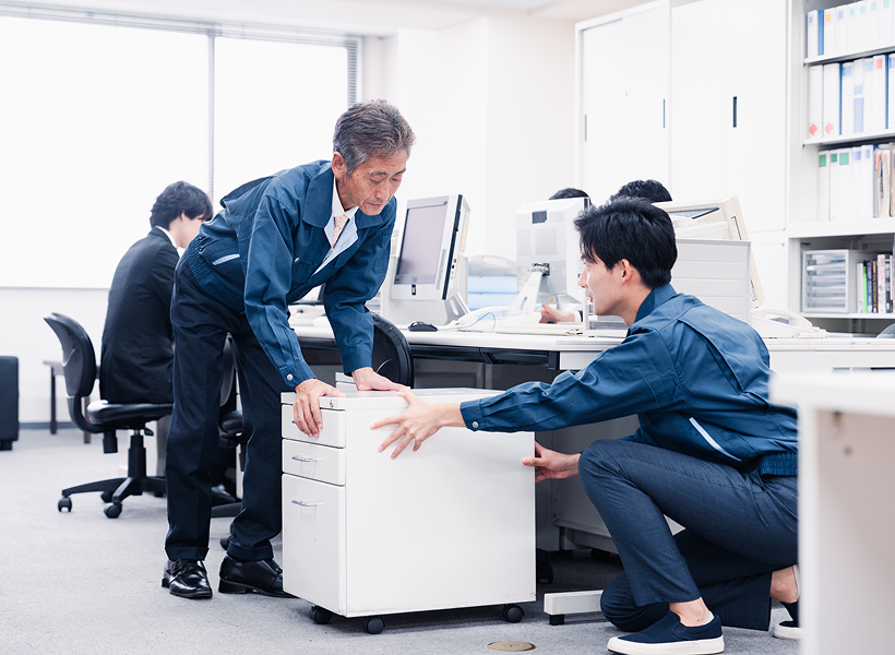 Teamwork in a modern office setting