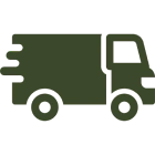 Delivery truck icon on black background